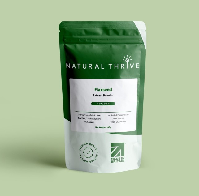Organic Flaxseed Extract Powder 100g | £13.99 | Natural Powder Supplements Natural Thrive Natural Thrive