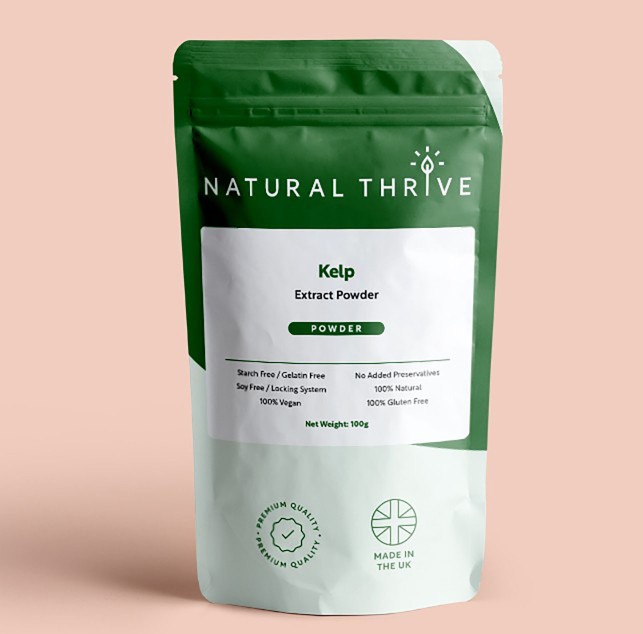 Organic Kelp (Macrocystis Pyrifera) Extract Powder 100g | £14.99 | Natural Powder Supplements Natural Thrive Natural Thrive