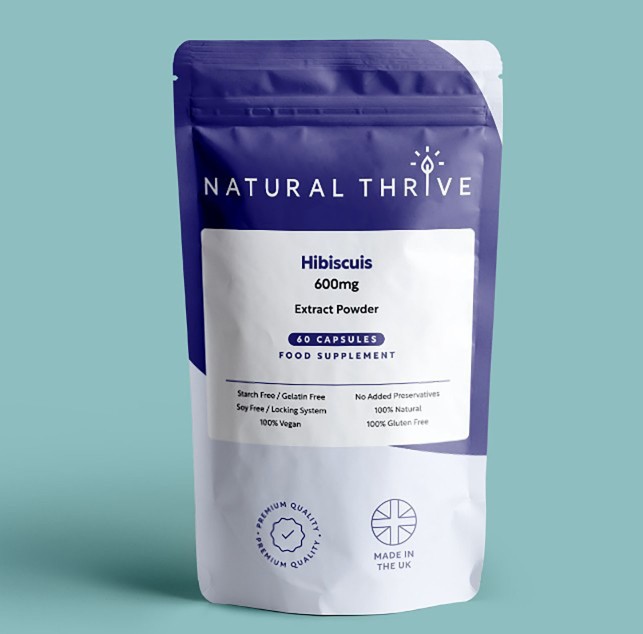 Natural Pure & Premium Hibiscus Extract Powder Capsules 600mg | £10.99 | Natural Powder Supplements Natural Thrive Natural Thrive