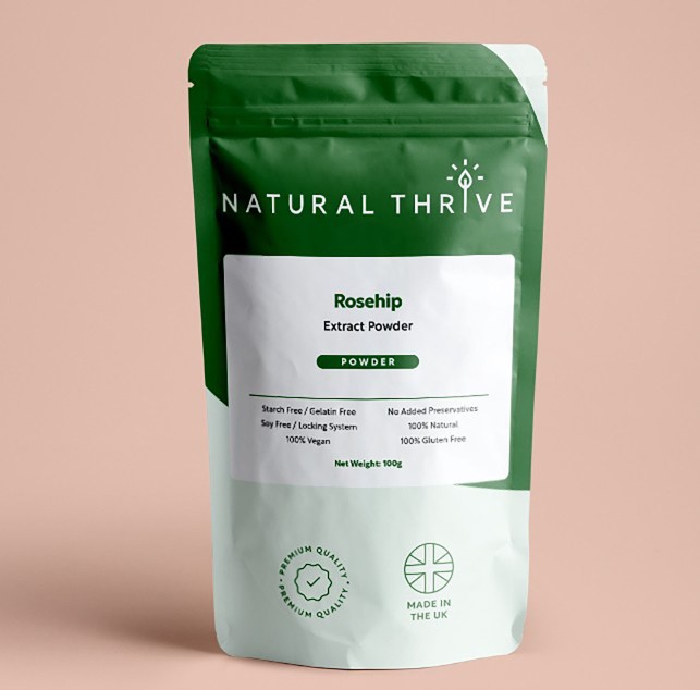 Natural Pure & Premium Rosehip (Rosa Canina) Extract Powder 100g | £9.99 | Organic Fruit Powders Natural Thrive Natural Thrive