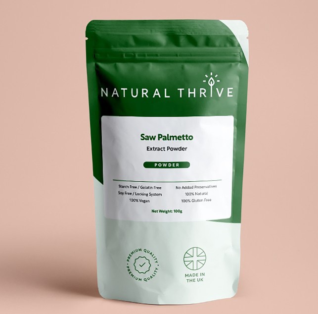 Natural Pure & Premium Saw Palmetto (Serenoa Repens) Extract Powder 100g | £11.99 | Natural Powder Supplements Natural Thrive Natural Thrive
