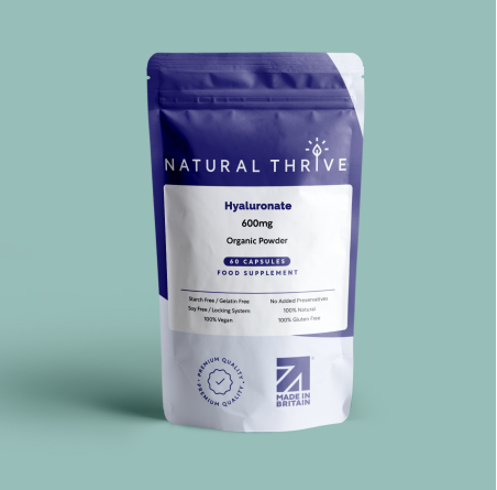 Natural pure & Premium Hyaluronate (Sodium Hyaluronate) Powder Capsules 600mg | £14.95 | Natural Powder Supplements Natural Thrive Natural Thrive