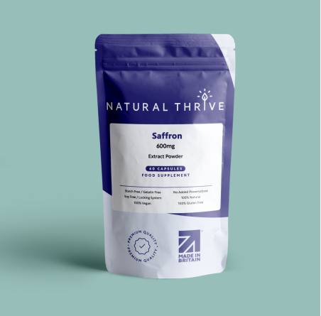 Natural pure & Premium Saffron (Crocus Sativus) Extract Powder Capsules 600mg | £11.99 | Natural Powder Supplements Natural Thrive Natural Thrive